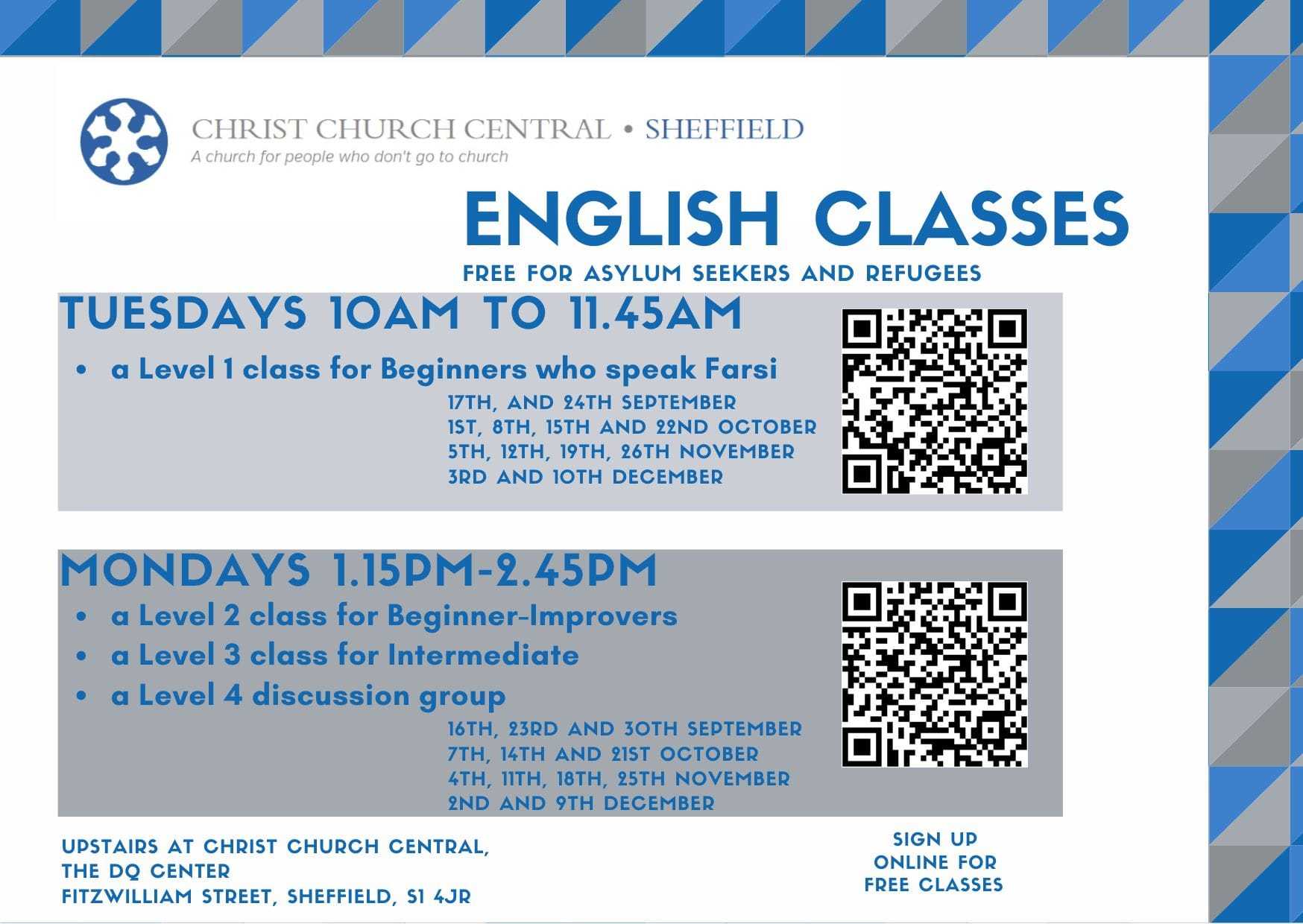 English class sign up